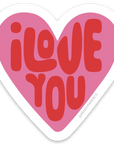 Vinyl Sticker - I Love You, Pink