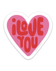 Vinyl Sticker - I Love You, Pink