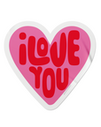 Vinyl Sticker - I Love You, Pink